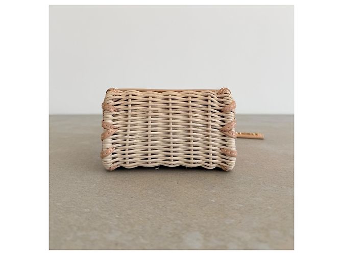 Jacquemus Le Chiquito Mini Borsa a Cestino Beige - vista 11
