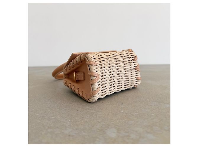 Jacquemus Le Chiquito Mini Borsa a Cestino Beige - vista 12
