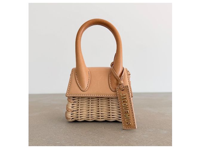 Jacquemus Le Chiquito Mini Borsa a Cestino Beige - vista 13