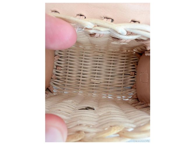 Jacquemus Le Chiquito Mini Borsa a Cestino Beige - vista 16