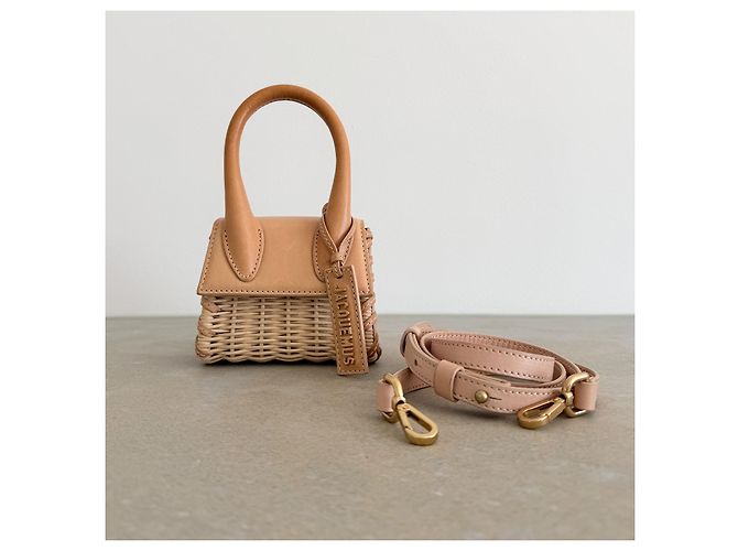 Jacquemus Le Chiquito Mini Borsa a Cestino Beige - vista 3