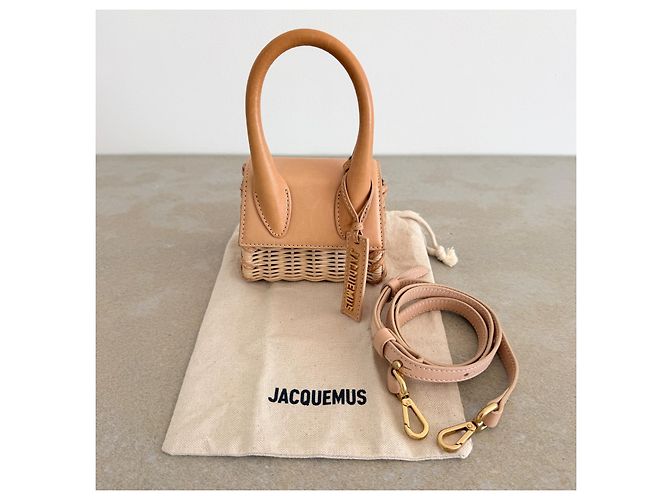 Jacquemus Le Chiquito Mini Borsa a Cestino Beige - vista 4