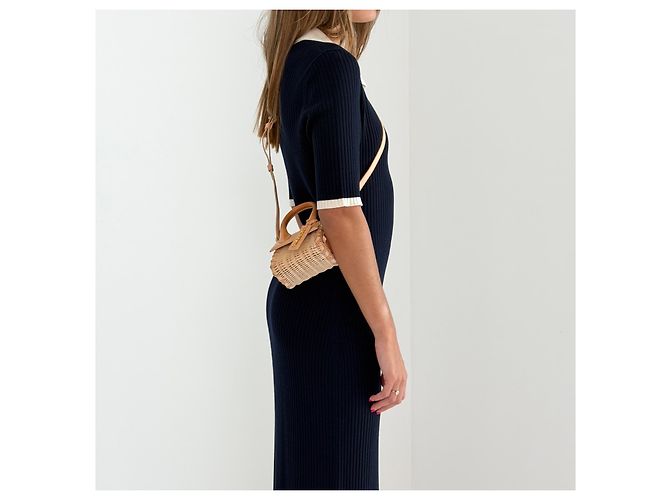 Jacquemus Le Chiquito Mini Borsa a Cestino Beige - vista 6