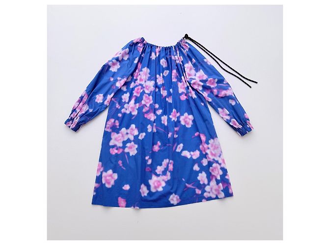 Dries Van Noten Cherry Blossom Kleid SS19 Runway Pink Blau - Ansicht 3