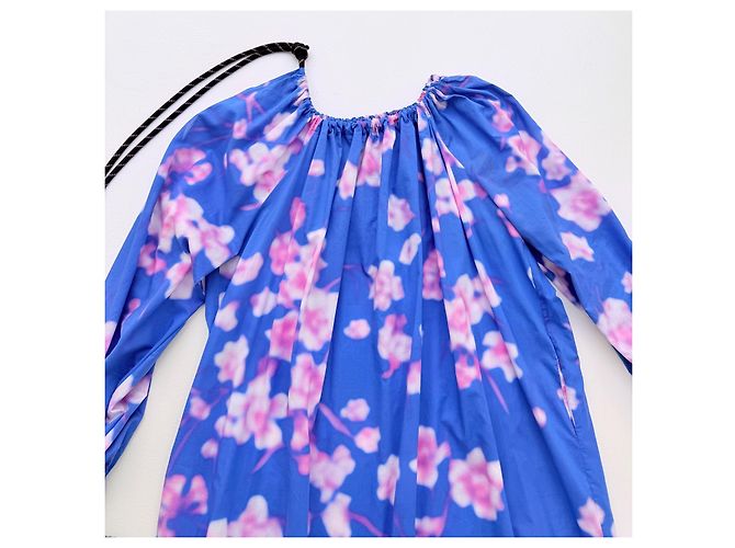 Dries Van Noten Cherry Blossom Kleid SS19 Runway Pink Blau - Ansicht 6