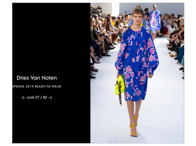 Dries Van Noten Cherry Blossom Kleid SS19 Runway Pink Blau - Ansicht 9