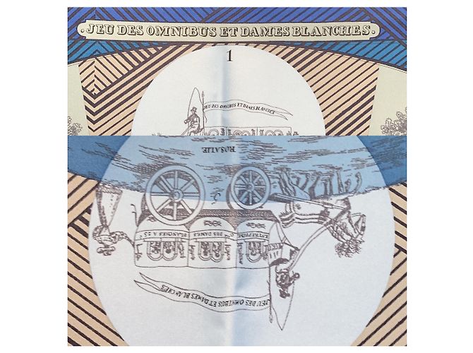 Foulard in seta vintage Hermès Jeu des Omnibus Remix 2018 Pagni Blue - vista 3