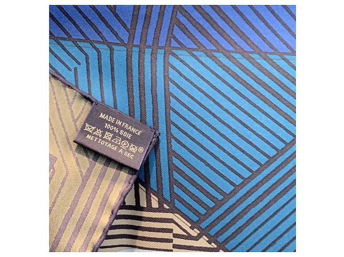 Foulard in seta vintage Hermès Jeu des Omnibus Remix 2018 Pagni Blue - vista 4