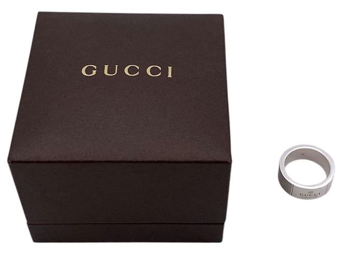 Gucci Sterling Silver Trademark Ring Größe 15 Silber - Ansicht 2