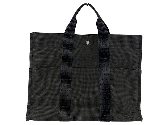 Hermès Borsa Tote Hermes Paris Grey Canvas Her Line Herline MM Yale Blu - vista 3