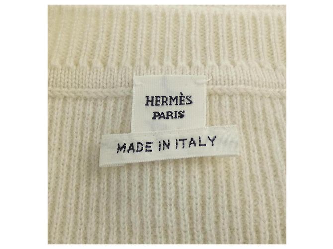 Hermès Hermes Kaschmir Strickwaren Weiß - Ansicht 4