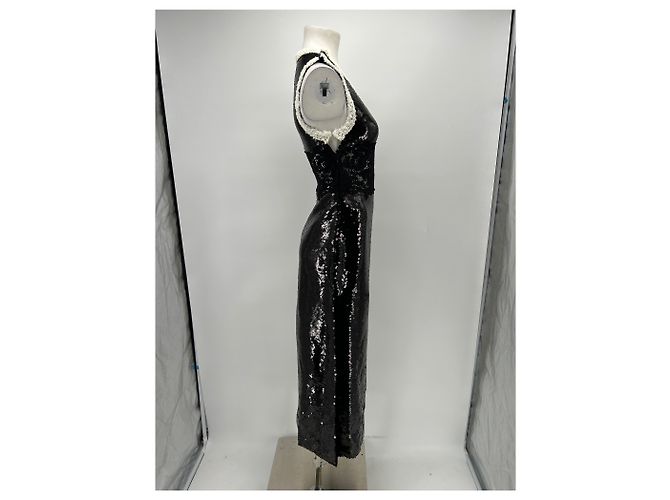 Giambattista Valli Langes Paillettenkleid Schwarz - Ansicht 4