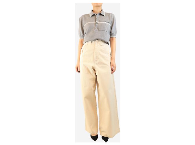 Autre Marque High-Rise-Jeans in Creme - Größe UK 10 Roh - Ansicht 2