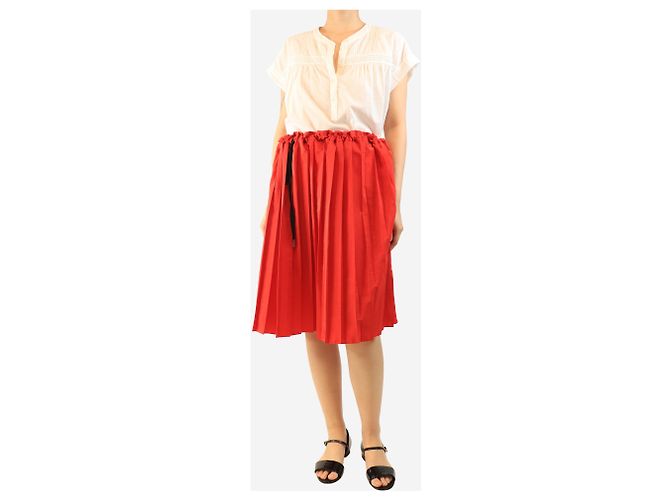 Victoria Beckham Falda midi plisada roja - talla UK 10 - vista 2