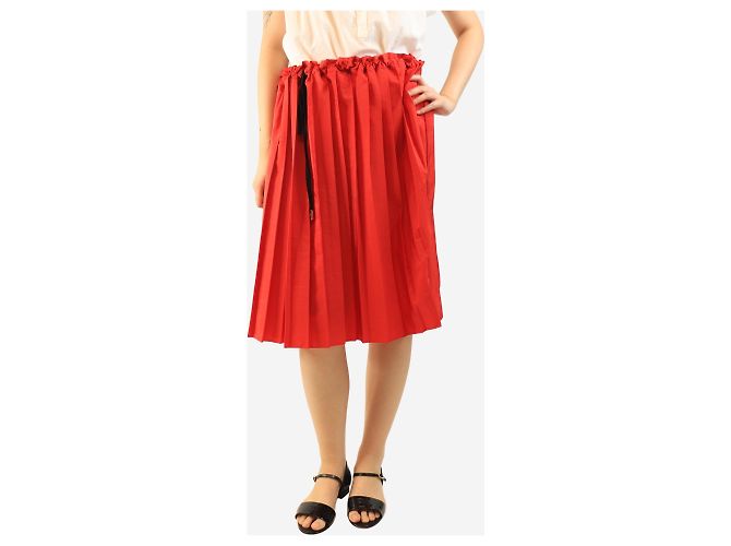 Victoria Beckham Falda midi plisada roja - talla UK 10 - vista 3