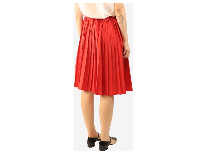 Victoria Beckham Falda midi plisada roja - talla UK 10 - vista 4