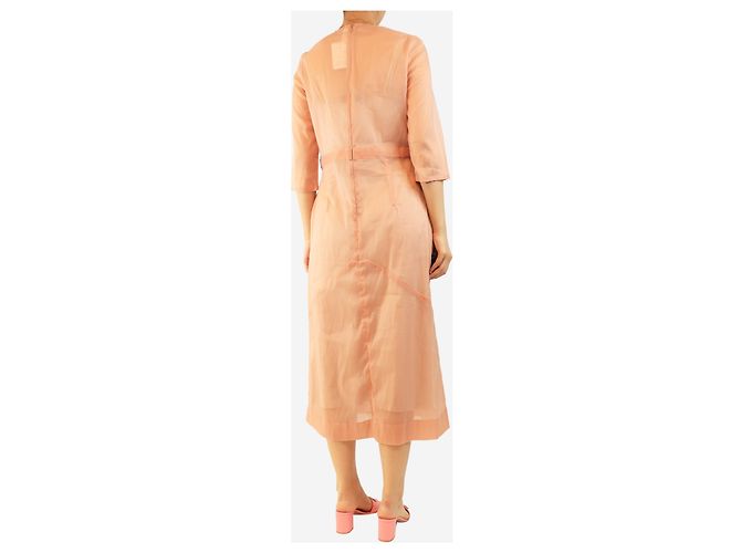 Victoria Beckham Vestido transparente rosa de manga 3/4 - talla S - vista 2