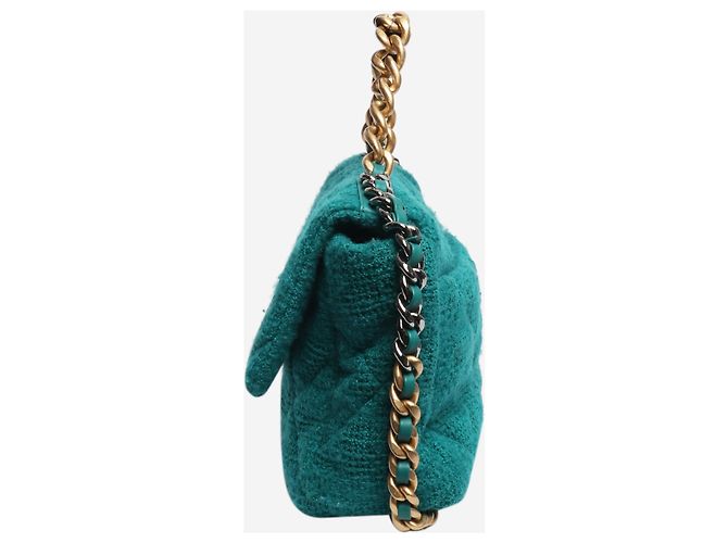 Chanel Borsa a tracolla 19 in tweed trapuntato teal 2019 Verde - vista 3