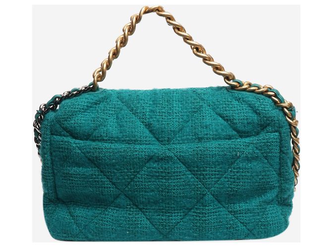 Chanel Borsa a tracolla 19 in tweed trapuntato teal 2019 Verde - vista 4