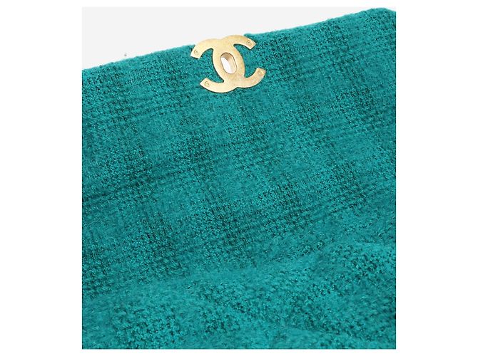 Chanel Borsa a tracolla 19 in tweed trapuntato teal 2019 Verde - vista 7