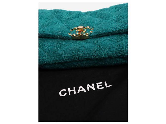 Chanel Borsa a tracolla 19 in tweed trapuntato teal 2019 Verde - vista 8