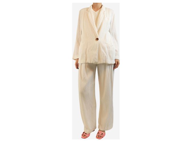 Victoria Beckham Conjunto de dos piezas texturizado blanco - talla UK 12 - vista 3