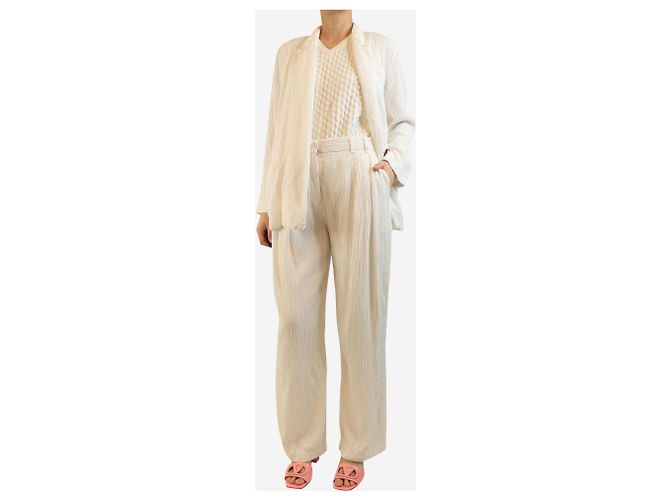 Victoria Beckham Conjunto de dos piezas texturizado blanco - talla UK 12 - vista 4