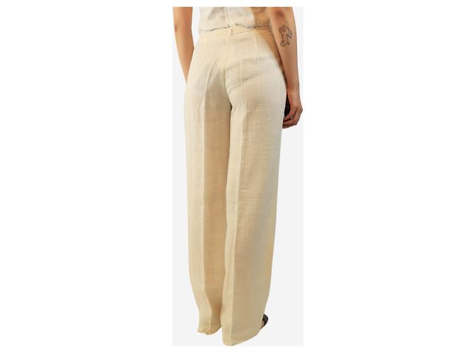 Lorena Antoniazzi Weiße Leinenhose mit Gürtel - Größe UK 8 - Ansicht 3