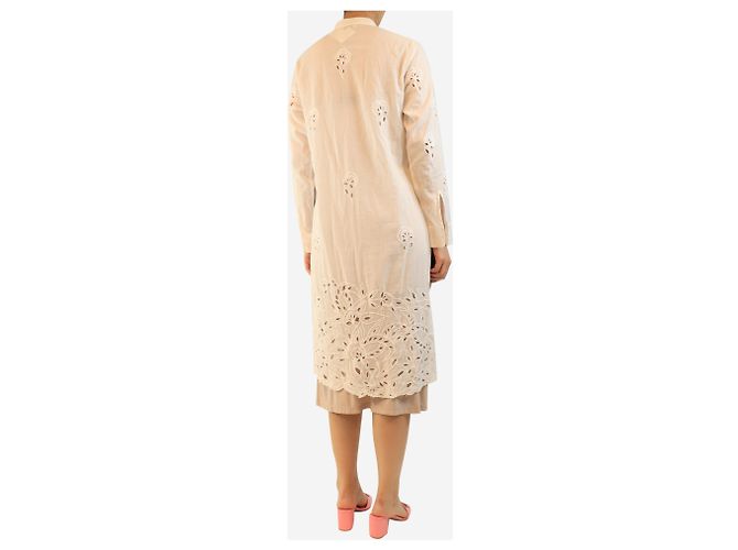 Juliet Dunn Weißes Langarm-Hemdkleid - Größe S - Ansicht 2
