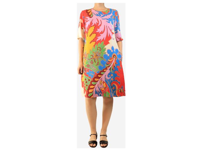 Etro Ärmelloses Midi-Kleid mit abstraktem Print - Größe UK 16 Mehrfarben - Ansicht 3