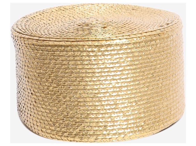 Saint Laurent Goldener metallisch gewebter Hut - Ansicht 2