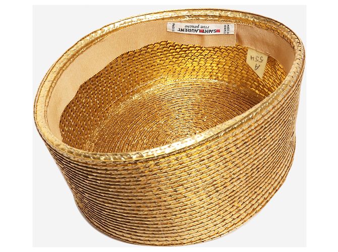 Saint Laurent Goldener metallisch gewebter Hut - Ansicht 3