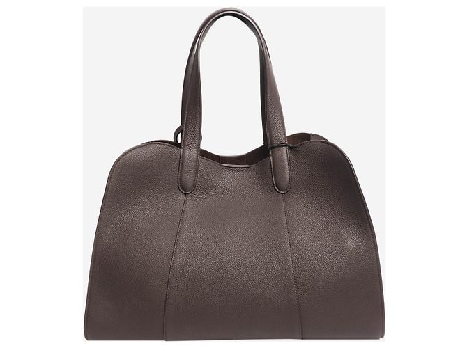 Giorgio Armani Grande borsa tote in pelle martellata marrone - vista 3