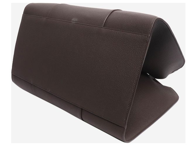 Giorgio Armani Grande borsa tote in pelle martellata marrone - vista 4