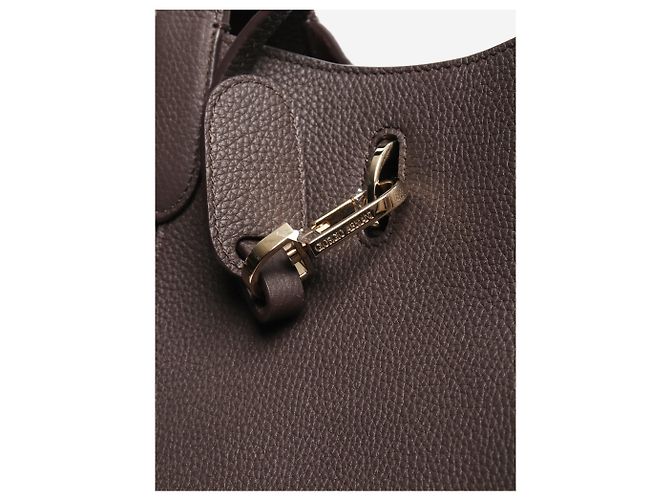 Giorgio Armani Grande borsa tote in pelle martellata marrone - vista 6