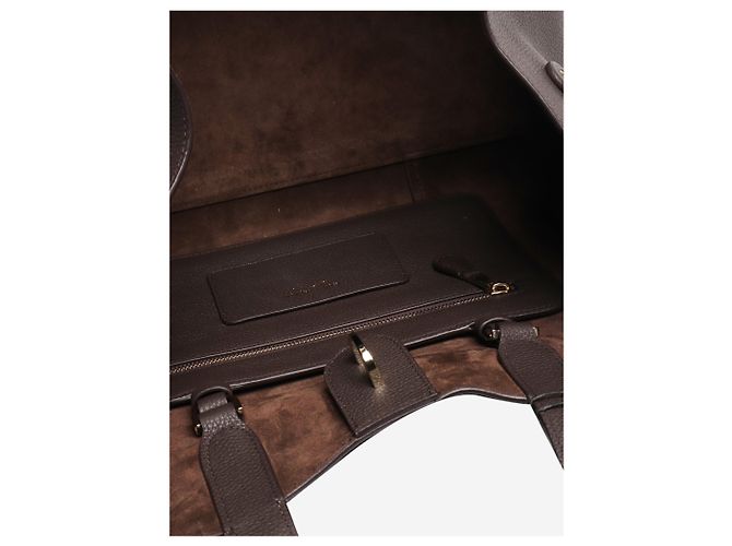 Giorgio Armani Grande borsa tote in pelle martellata marrone - vista 7
