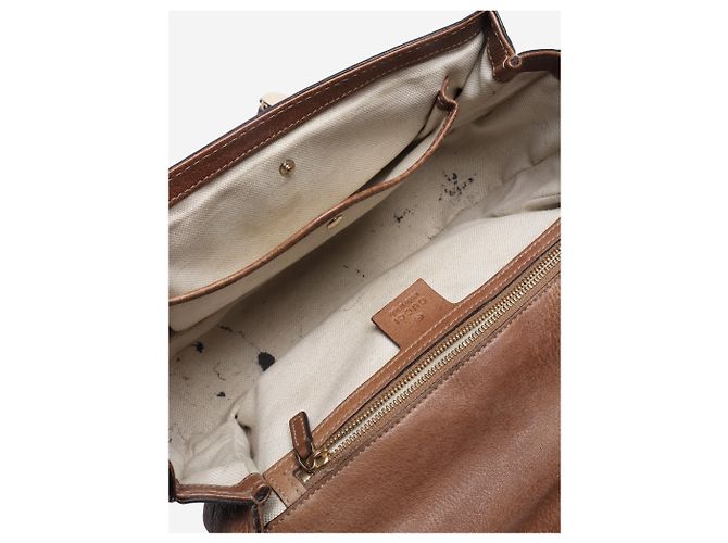 Bamboo Gucci Bolsa transversal de bambu e couro marrom - vista 10