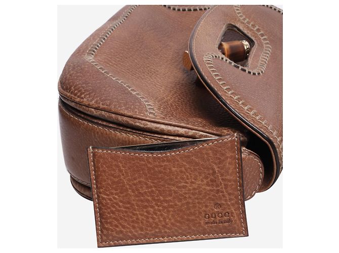 Bamboo Gucci Bolsa transversal de bambu e couro marrom - vista 11