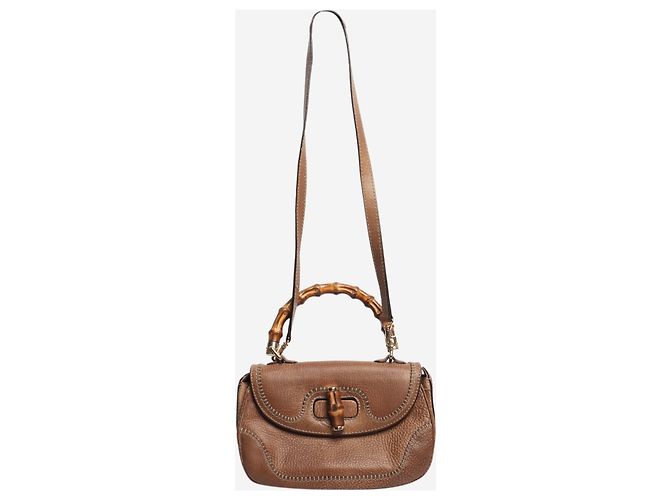 Bamboo Gucci Bolsa transversal de bambu e couro marrom - vista 2