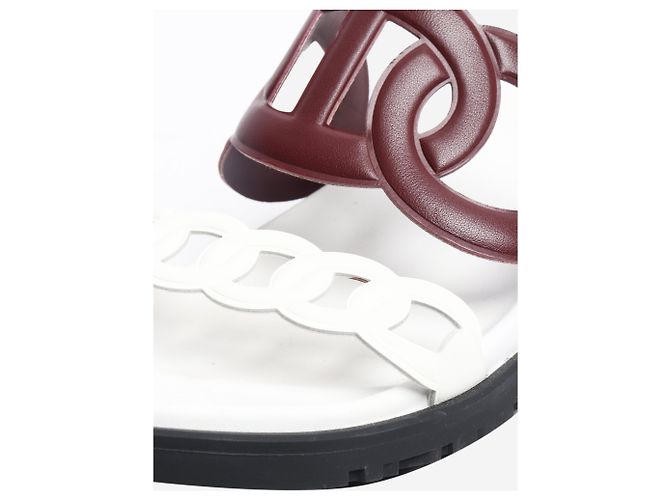 Hermès Sandalias Extra burdeos y blanco - talla EU 43 - vista 4