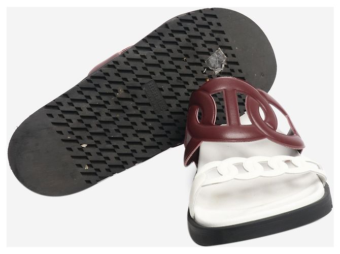Hermès Sandalias Extra burdeos y blanco - talla EU 43 - vista 5