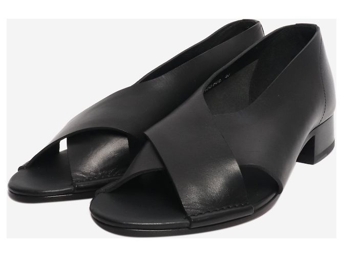 Autre Marque Offene Lederschuhe in Schwarz - Größe EU 40 - Ansicht 2