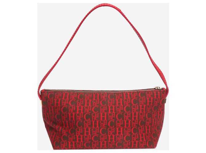 Autre Marque Monogramm-Pochette in Rot und Braun - Ansicht 3
