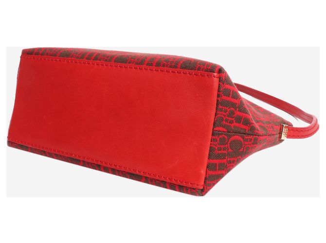 Autre Marque Monogramm-Pochette in Rot und Braun - Ansicht 4