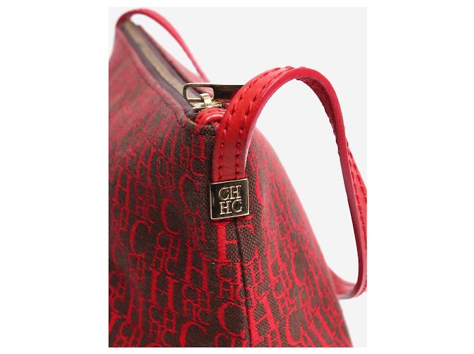 Autre Marque Monogramm-Pochette in Rot und Braun - Ansicht 5