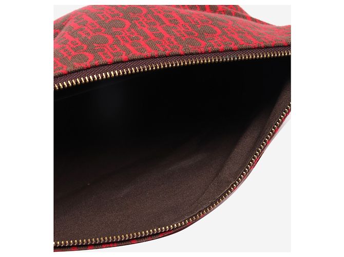 Autre Marque Monogramm-Pochette in Rot und Braun - Ansicht 6