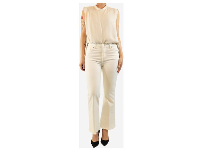 Frame Denim White The Icon Jeans - Größe UK 12 Weiß - Ansicht 2