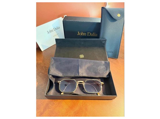 Autre Marque John Dalia Gafas de sol en oro de 22 quilates Dorado Gold hardware - vista 4