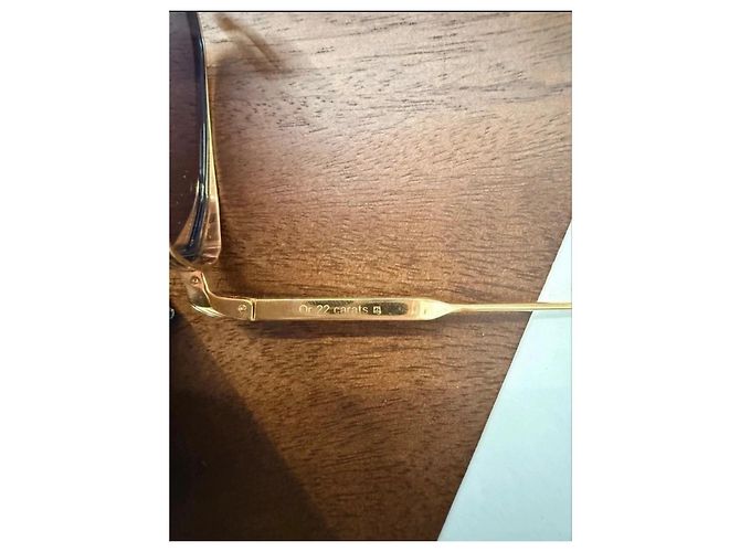 Autre Marque John Dalia Gafas de sol en oro de 22 quilates Dorado Gold hardware - vista 6