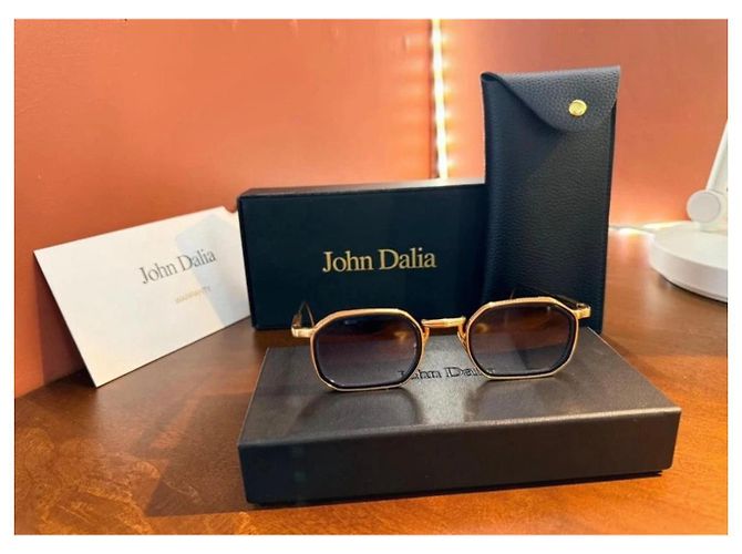 Autre Marque John Dalia Gafas de sol en oro de 22 quilates Dorado Gold hardware - vista 7